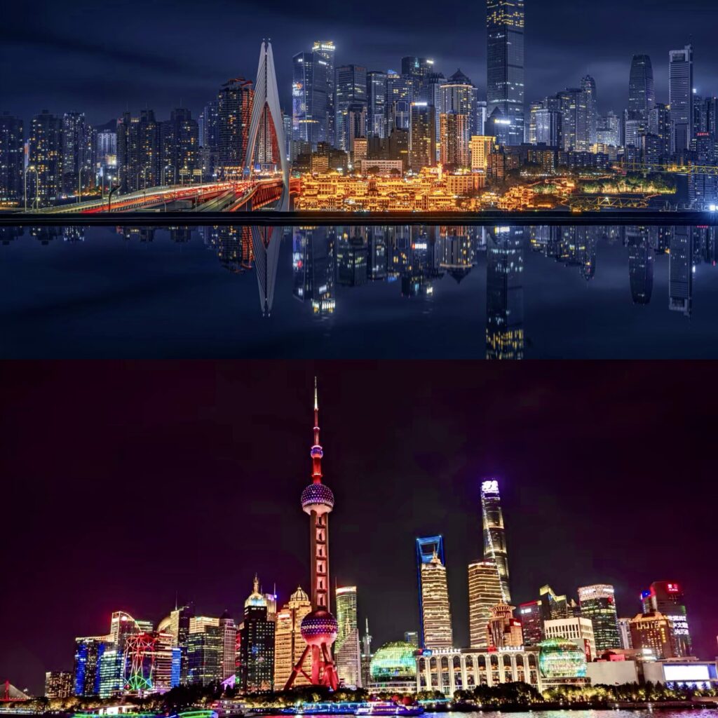 Chongqing vs Shanghai: Night Views
