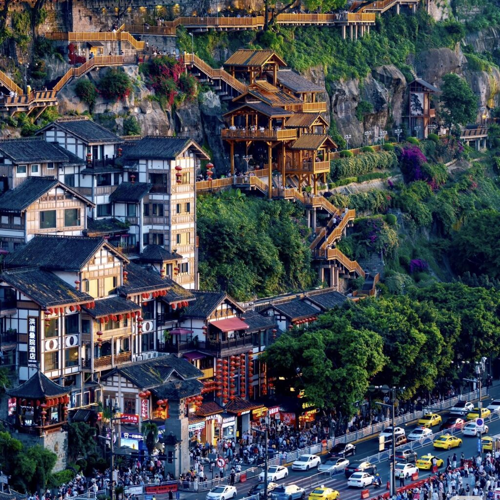 Chongqing’s layered streets pose navigation challenges for foreigners. 