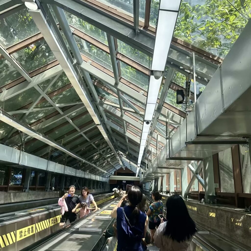 Chongqing Crown Escalator showing steep terrain transport.